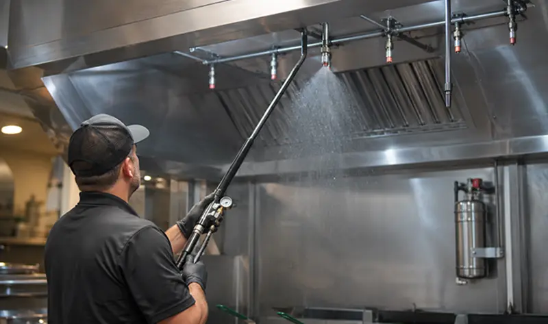 Kitchen fire suppression system test